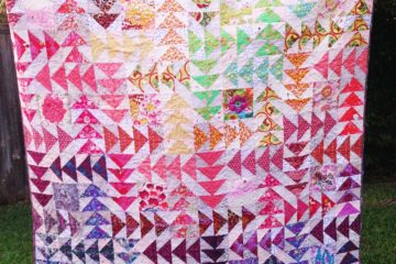 flying geese modern rainbow quilt